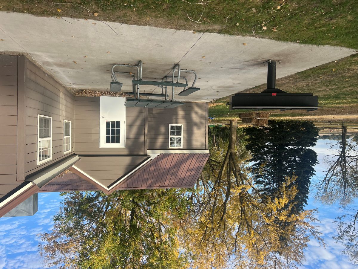 Outside Patio Grill with table on cement