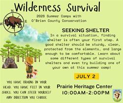 Seeking Shelter- Thursday      Wilderness Survival Summer Camp
