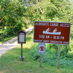Albright Canoe Access Sign