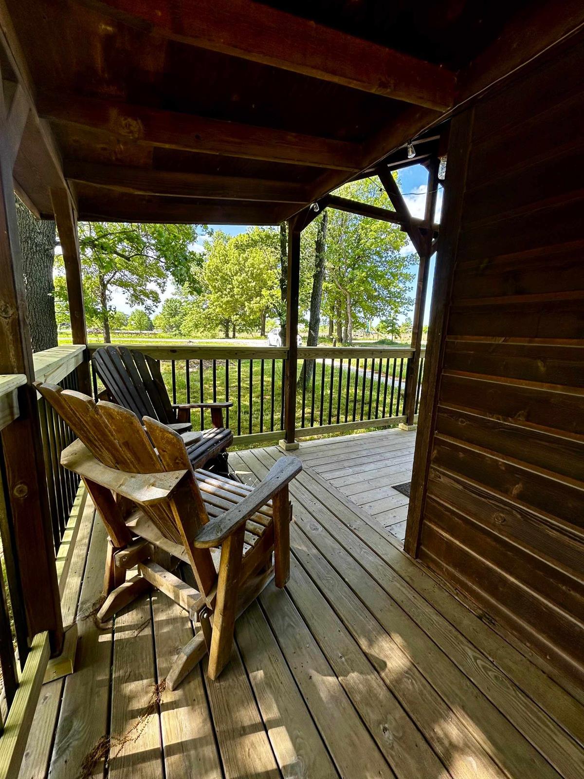 Goldfinch cabin porch