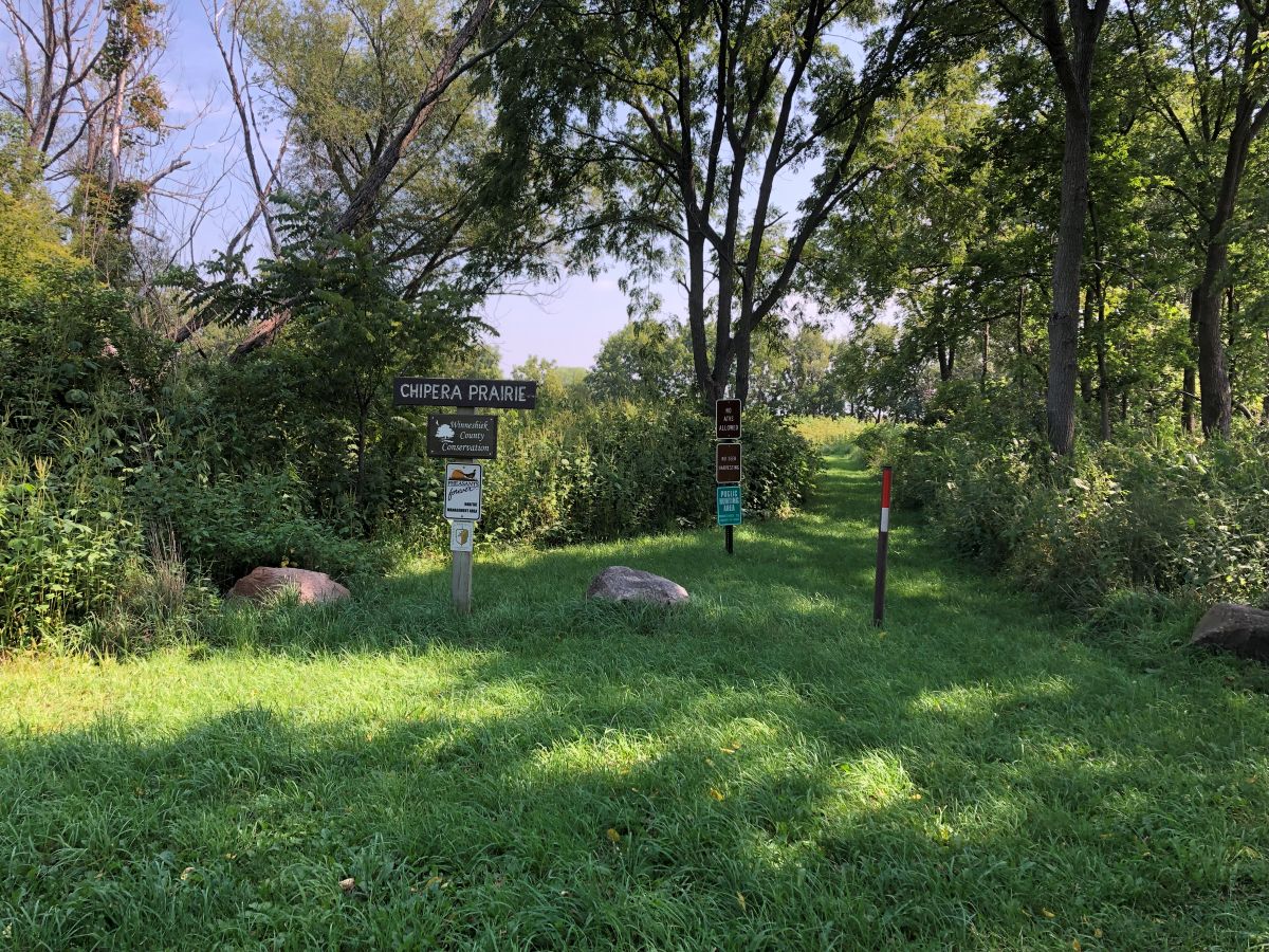 Sign at entrance to Chipera Prairie trails