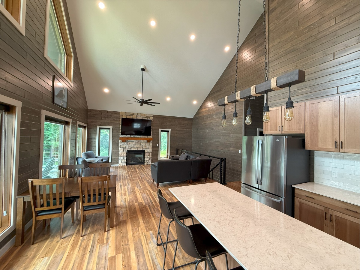 Upstairs living room and kitchen