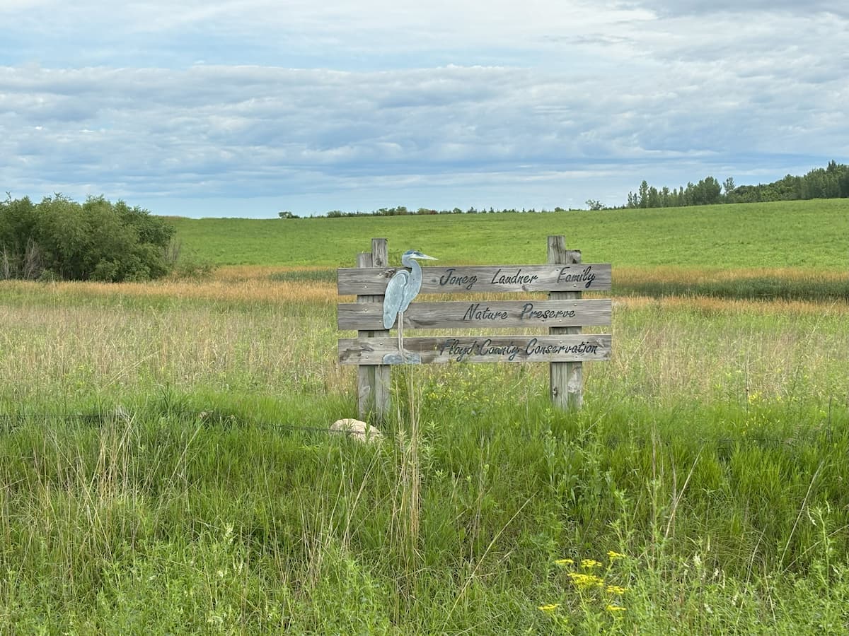 Joney Laudner Family Nature Preserve sign