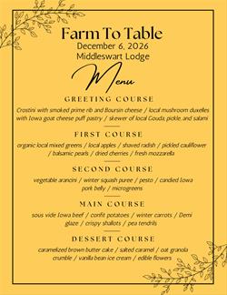 Farm to Table at the Middleswart Lodge