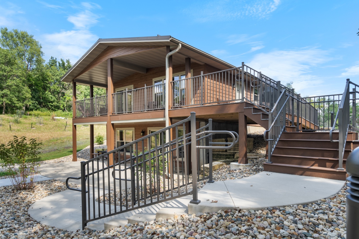 Lower level patio and outdoor stairs