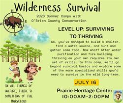 Level Up: Surviving to Thriving- Thursday      Wilderness Survival Summer Camp