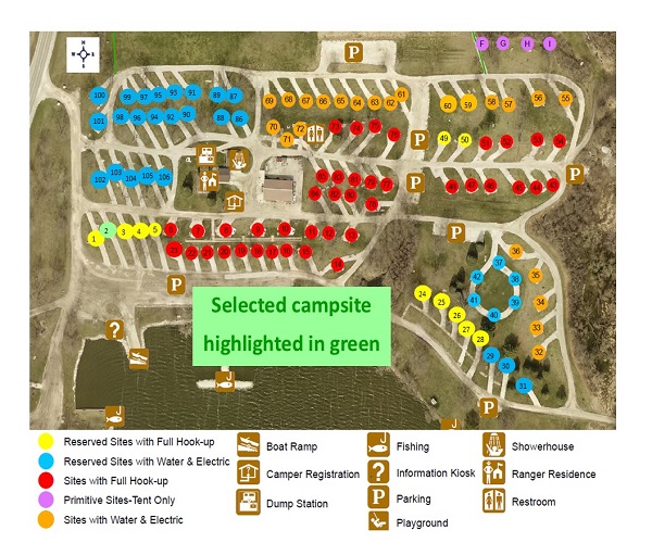 Little Wall Lake Campground Map