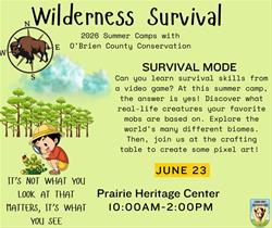 Survival Mode- Tuesday      Wilderness Survival Summer Camp