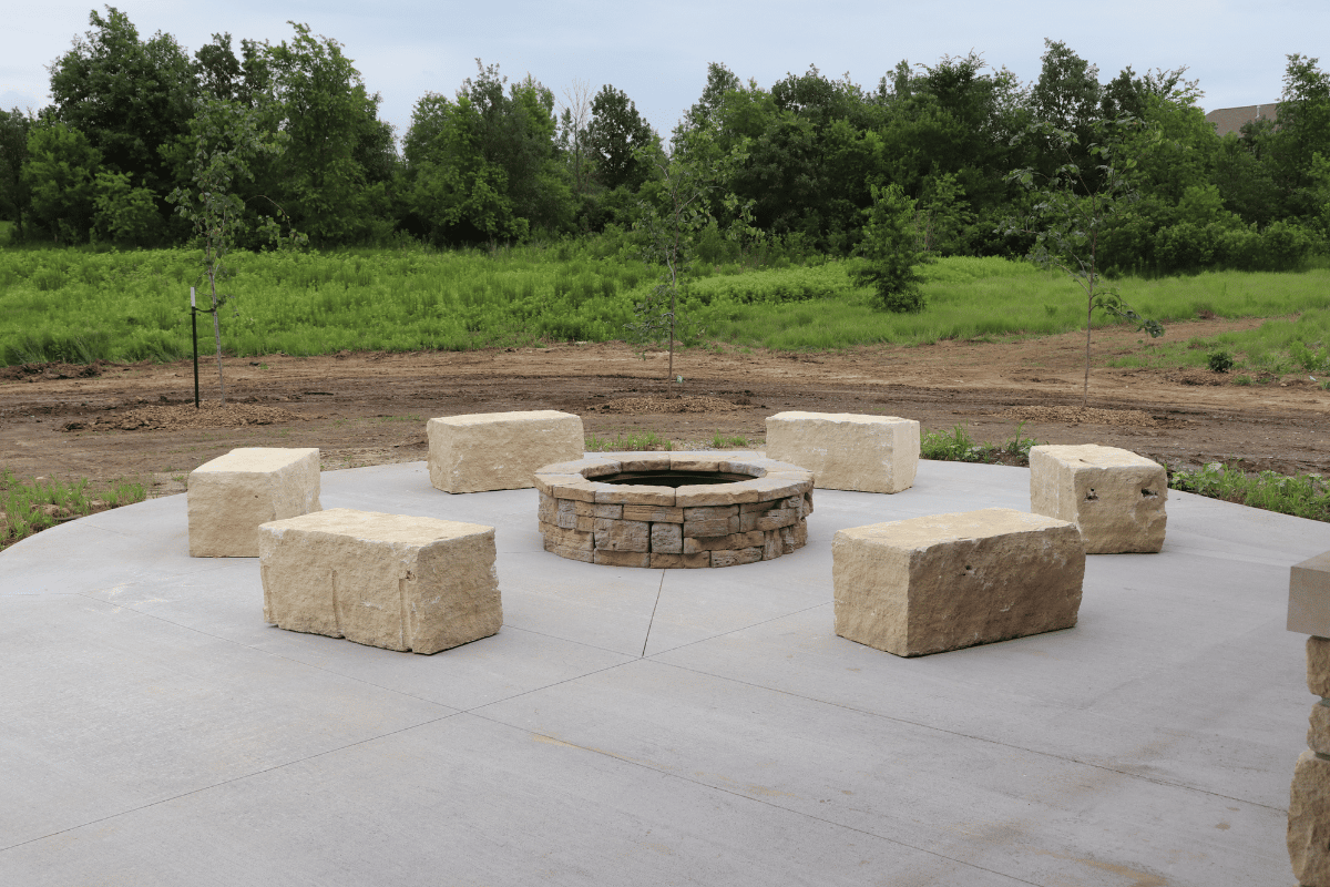 ring with sitting rocks at Pheasant Creek Lodge