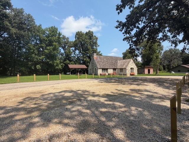 lodge, side yard and parking 