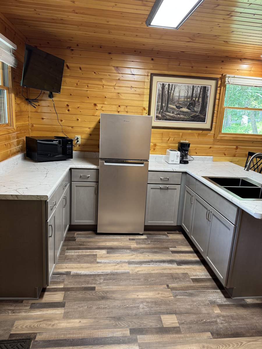 Kitchen space in cabin