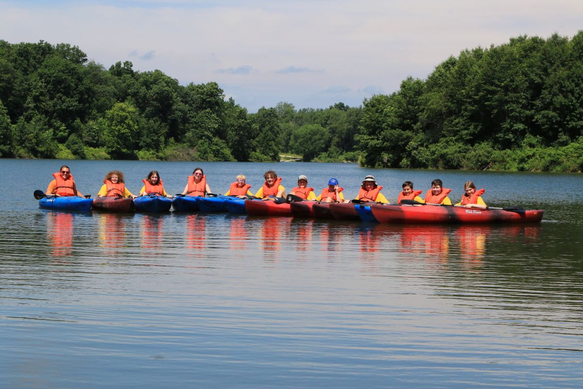 Summer Campers Kayaking at Lake Meyer