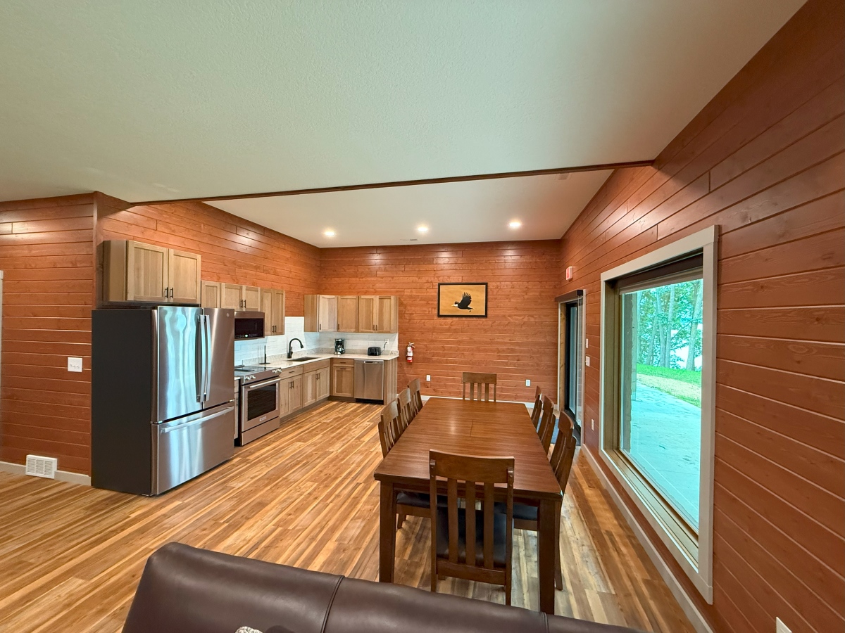 Basement living room and kitchen