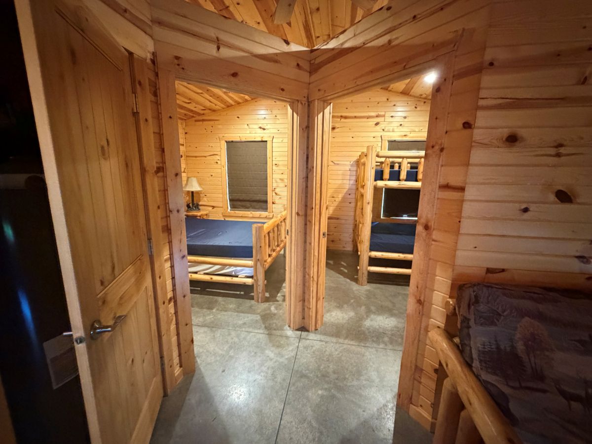 Timberview cabin bedroom doors 
