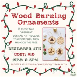 Wood Burning Ornament Class 5PM