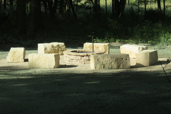 fire ring with sitting stones