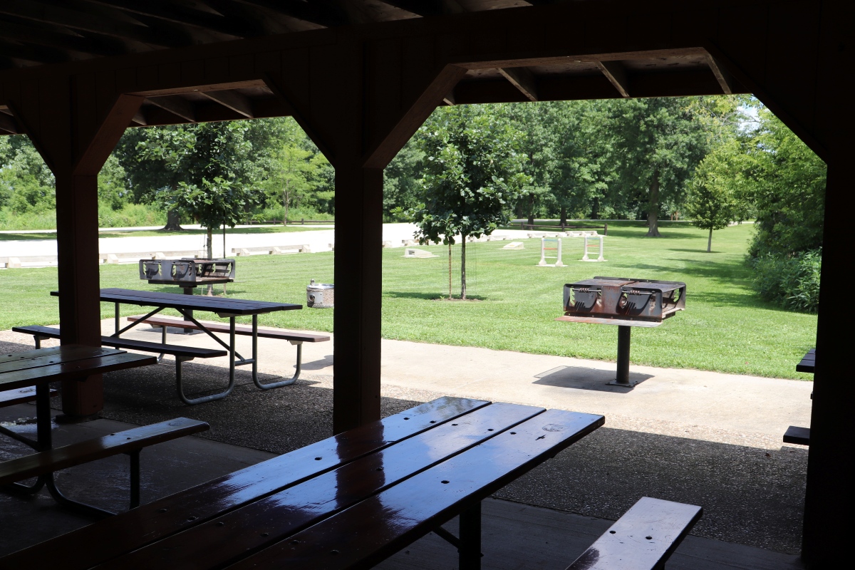 two grills available for use near shelter