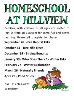 Homeschool at Hillview - Winter Exploration