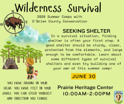 Seeking Shelter- Tuesday      Wilderness Survival Summer Camp