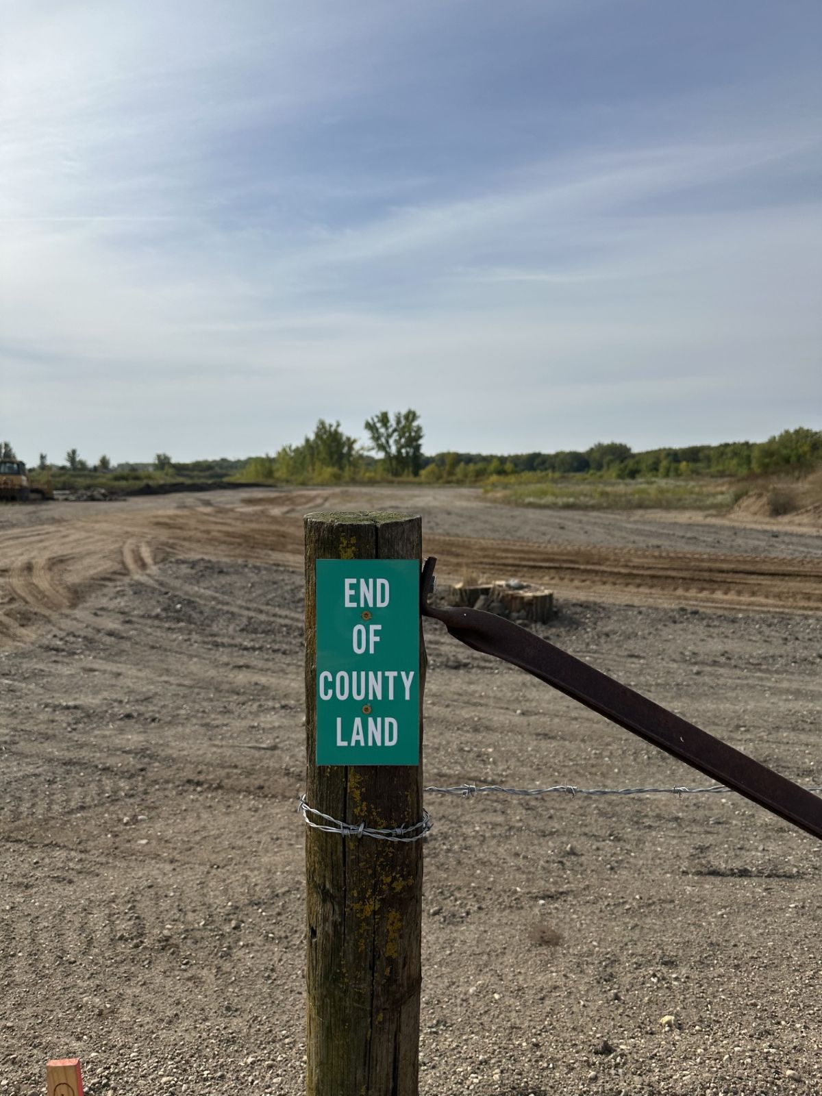 End of County Land Easement Road 