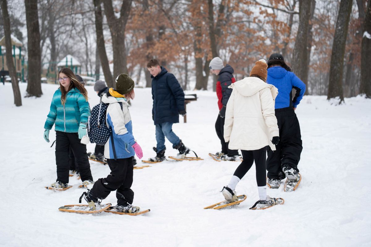 Students Snowshoeing