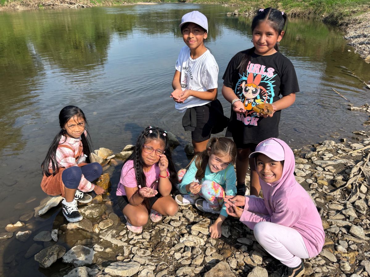 Rock hunting along the river