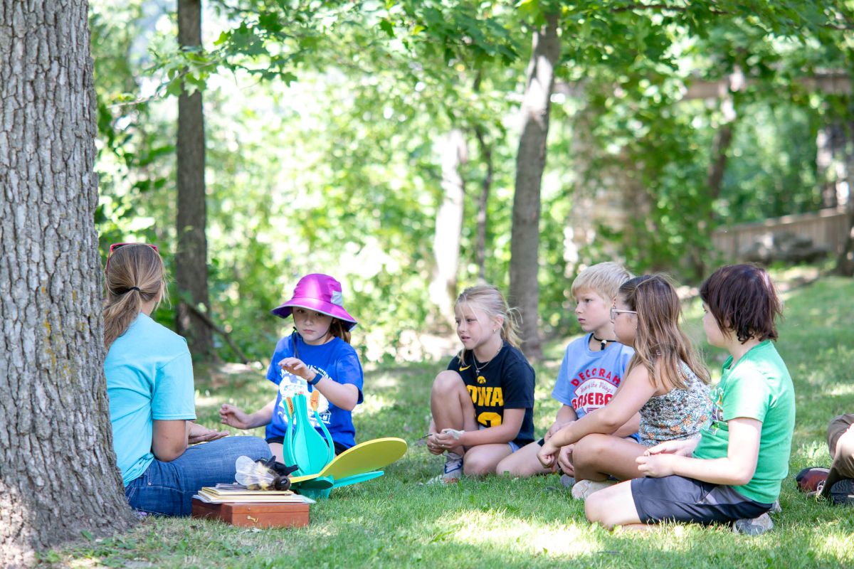 Learning about pollinators at a park