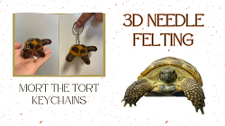 3D Needle Felting: Mort the Tort Keychains
