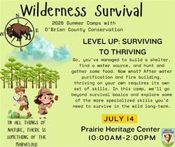 Level Up: Surviving to Thriving- Tuesday      Wilderness Survival Summer Camp